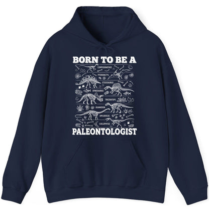 Born to Be a Paleontologist dinosaur skeletons Hoodie Navy product mockup