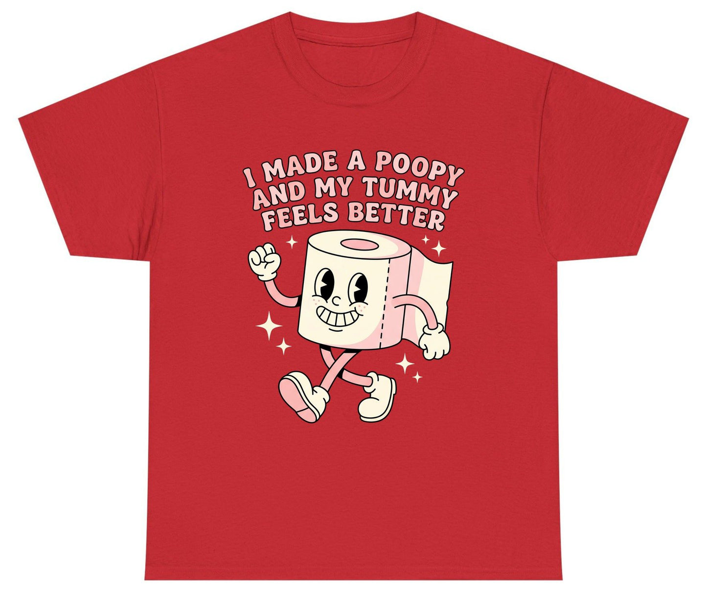 I Made a Poopy and My Tummy Feels Better funny toilet paper Youth T-Shirt Red product mockup