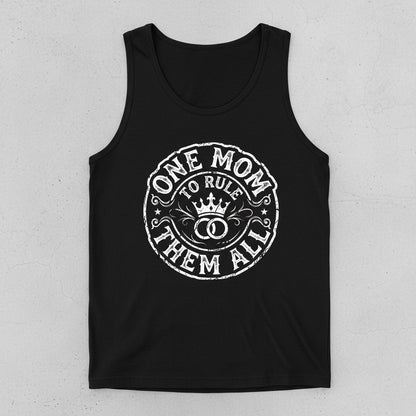 One Mom to Rule Them All Funny Moms Tank Top - product mockup - Black