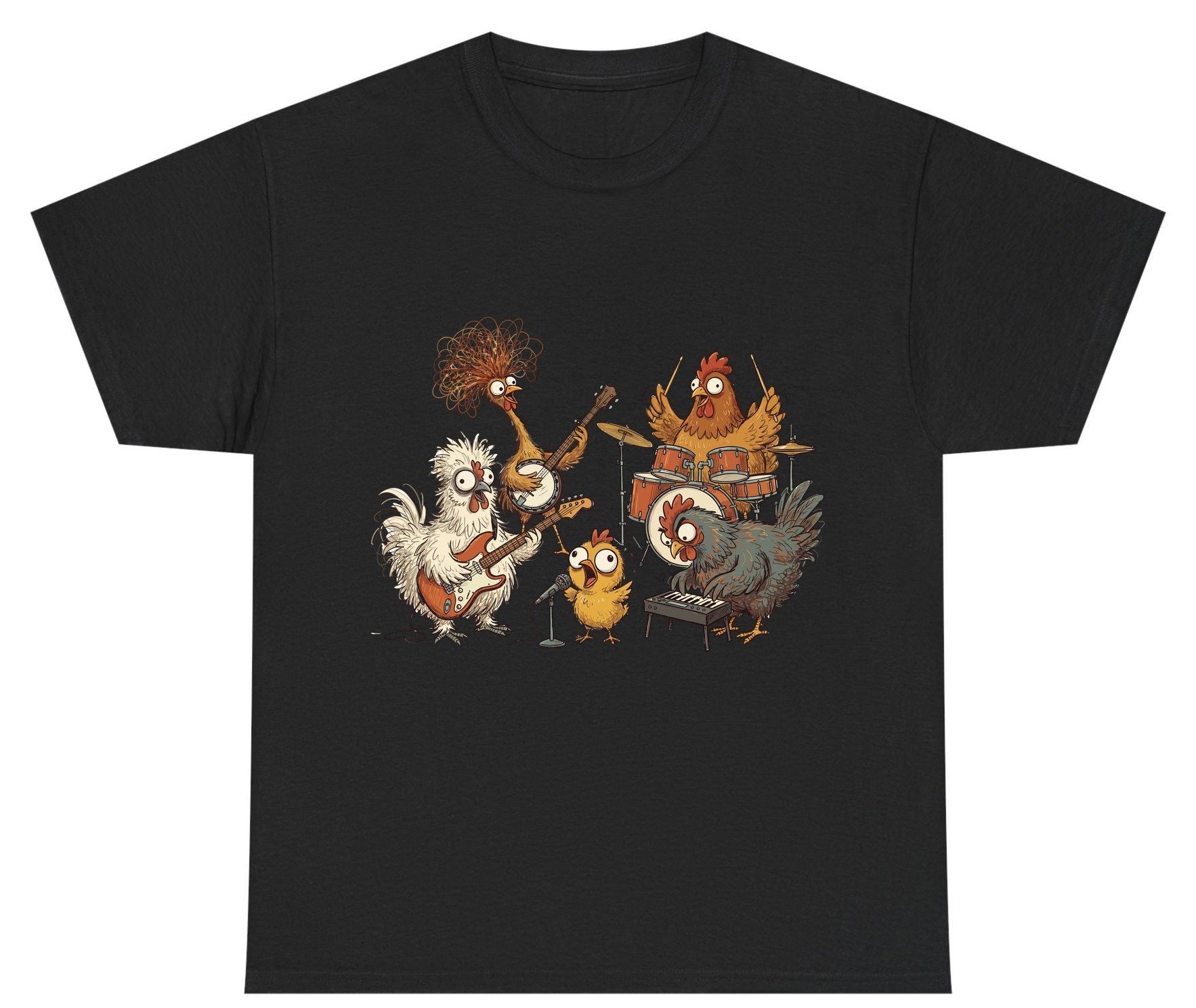 Chicken Rock Band chicken rock band Youth T-Shirt Black product mockup