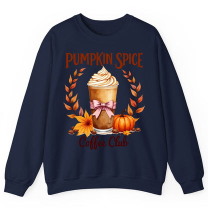 Pumpkin Spice Coffee Club pumpkin spice latte Sweatshirt Navy product mockup