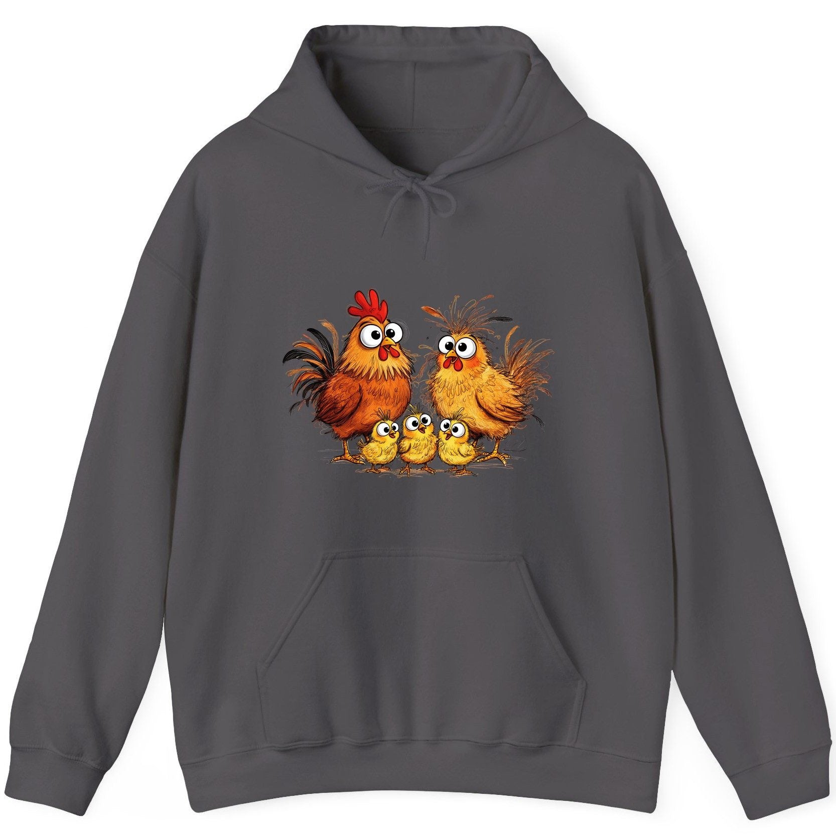 Funny Chicken Family chicken family Hoodie Charcoal product mockup