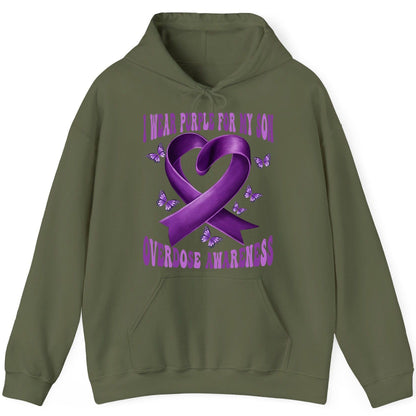 I Wear Purple for My Son Overdose Awareness overdose awareness Hoodie Military Green product mockup