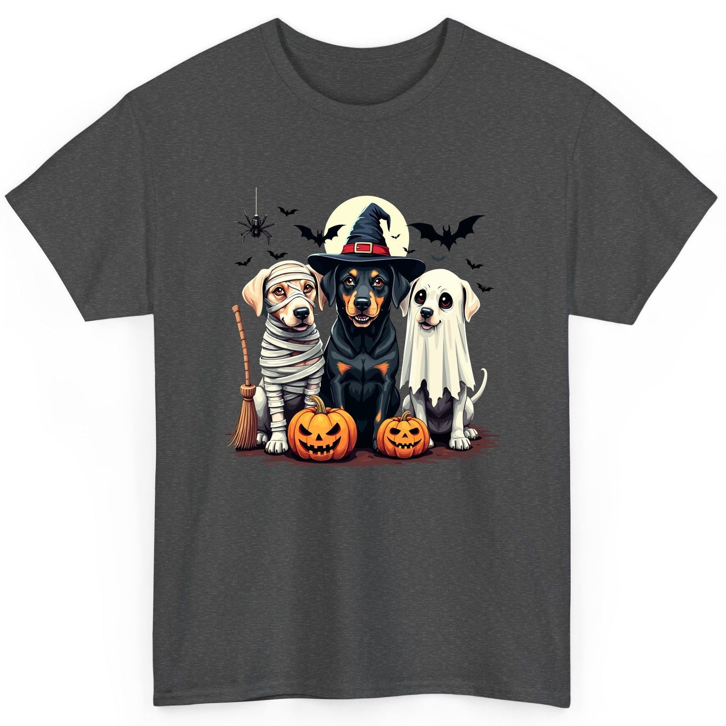 Halloween Dogs in Costumes dogs in Halloween costumes T-Shirt Dark Heather product mockup