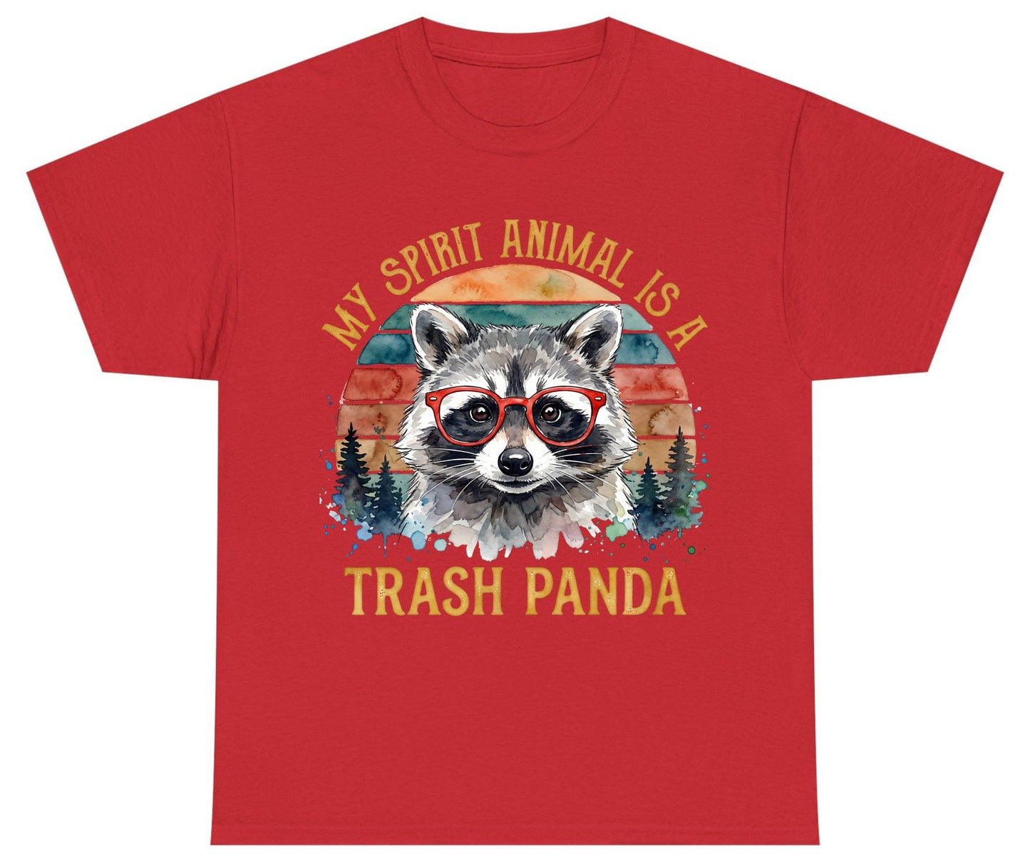 My Spirit Animal Is a Trash Panda raccoon Youth T-Shirt Red product mockup