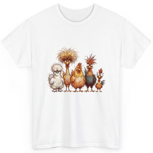 Funny Scribble Art Chickens chickens T-Shirt White product mockup