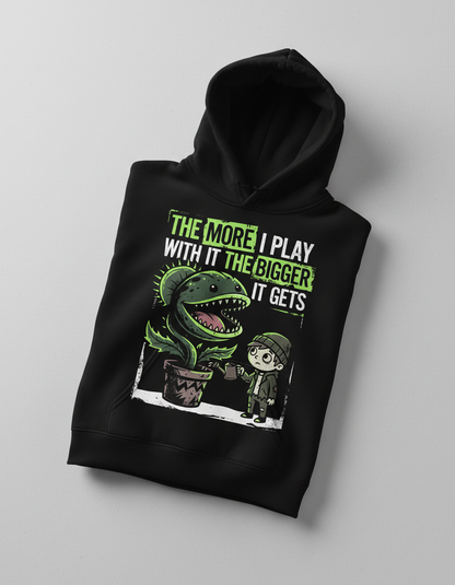 The More I Play With It The Bigger It Gets Carnivorous Plant Hoodie - Black