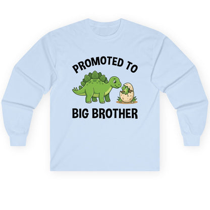 Promoted to Big Brother Dinosaur Long Sleeve Tee - product mockup - Light Blue