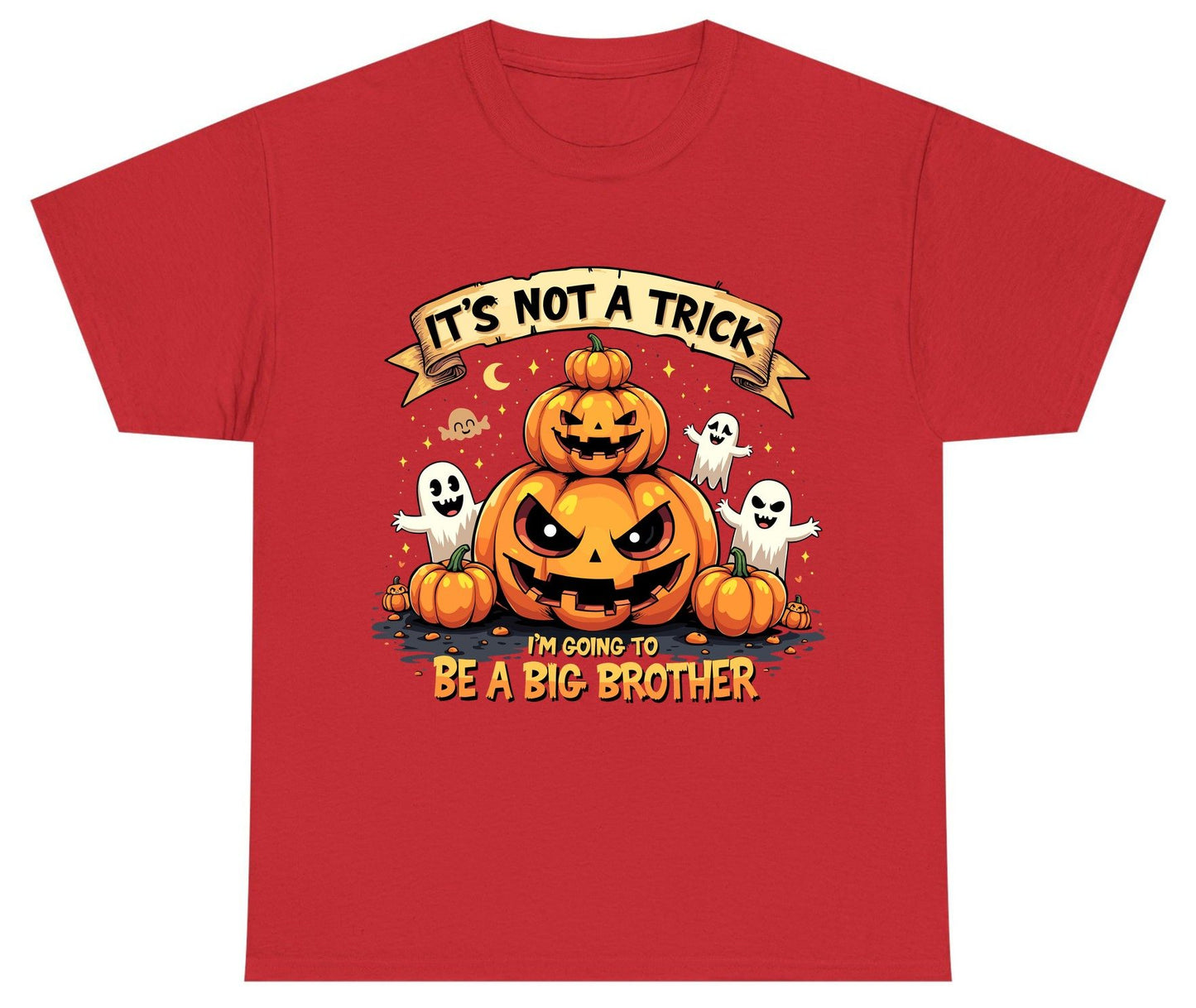 It's Not a Trick I'm Going to Be a Big Brother Halloween pregnancy announcement Youth T-Shirt Red product mockup