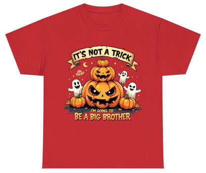It's Not a Trick I'm Going to Be a Big Brother Halloween pregnancy announcement Youth T-Shirt Red product mockup