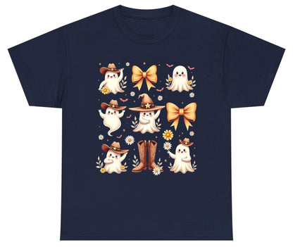 Boo Haw Cute Ghost cute ghost Youth T-Shirt Navy product mockup