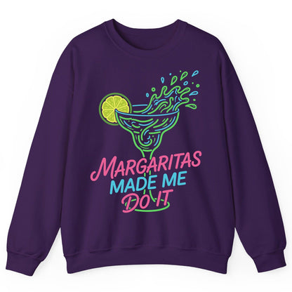 Margaritas Made Me Do It Funny Margarita Cocktail Sweatshirt - product mockup - Purple