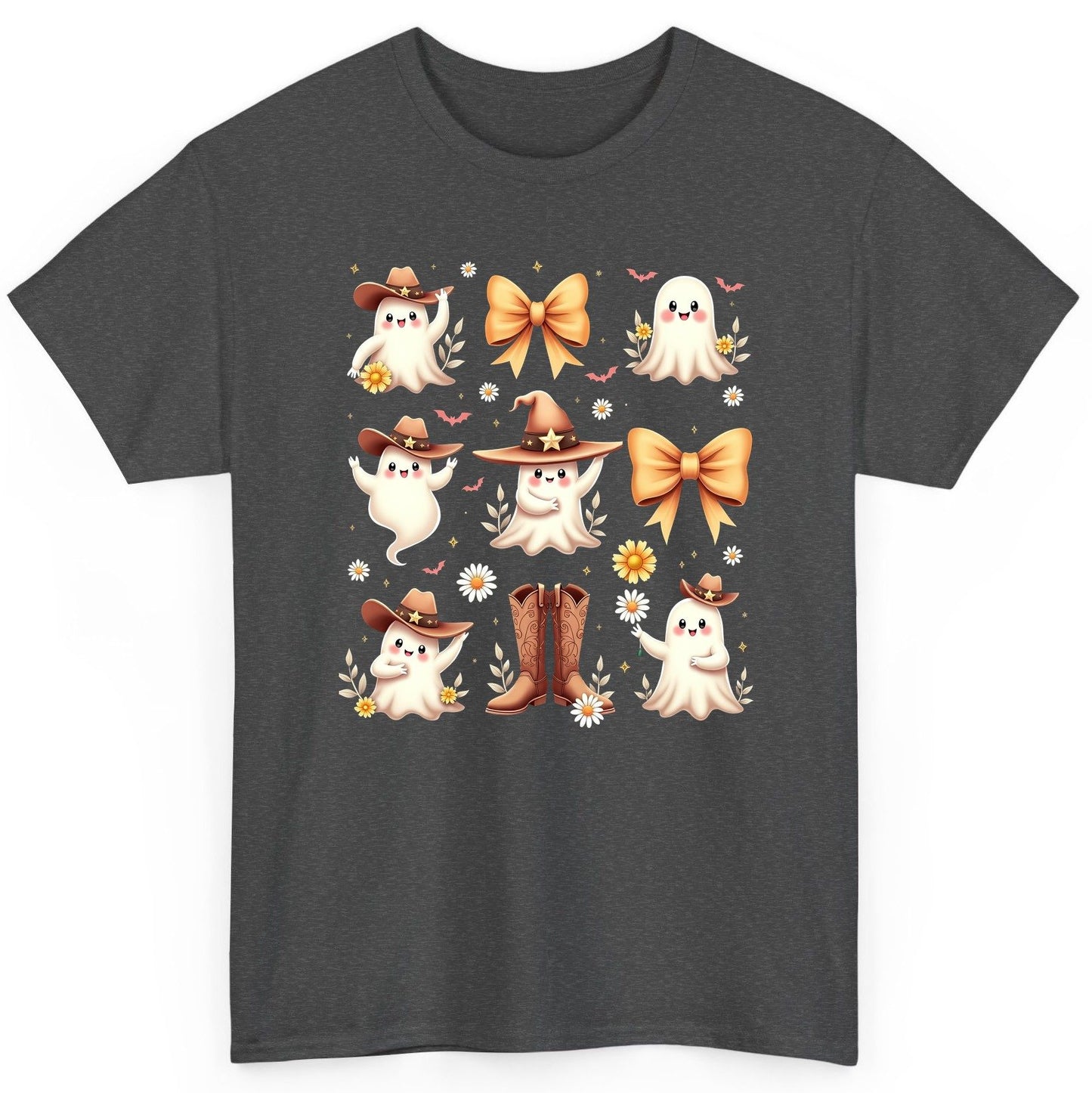 Boo Haw Cute Ghost cute ghost T-Shirt Dark Heather product mockup