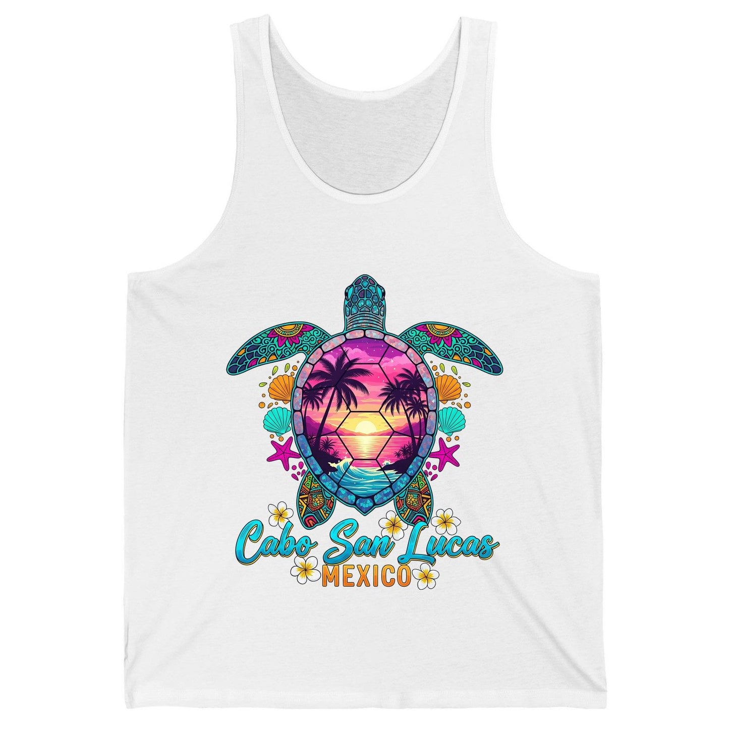 Cabo San Lucas Mexico sea turtle Tank Top White product mockup