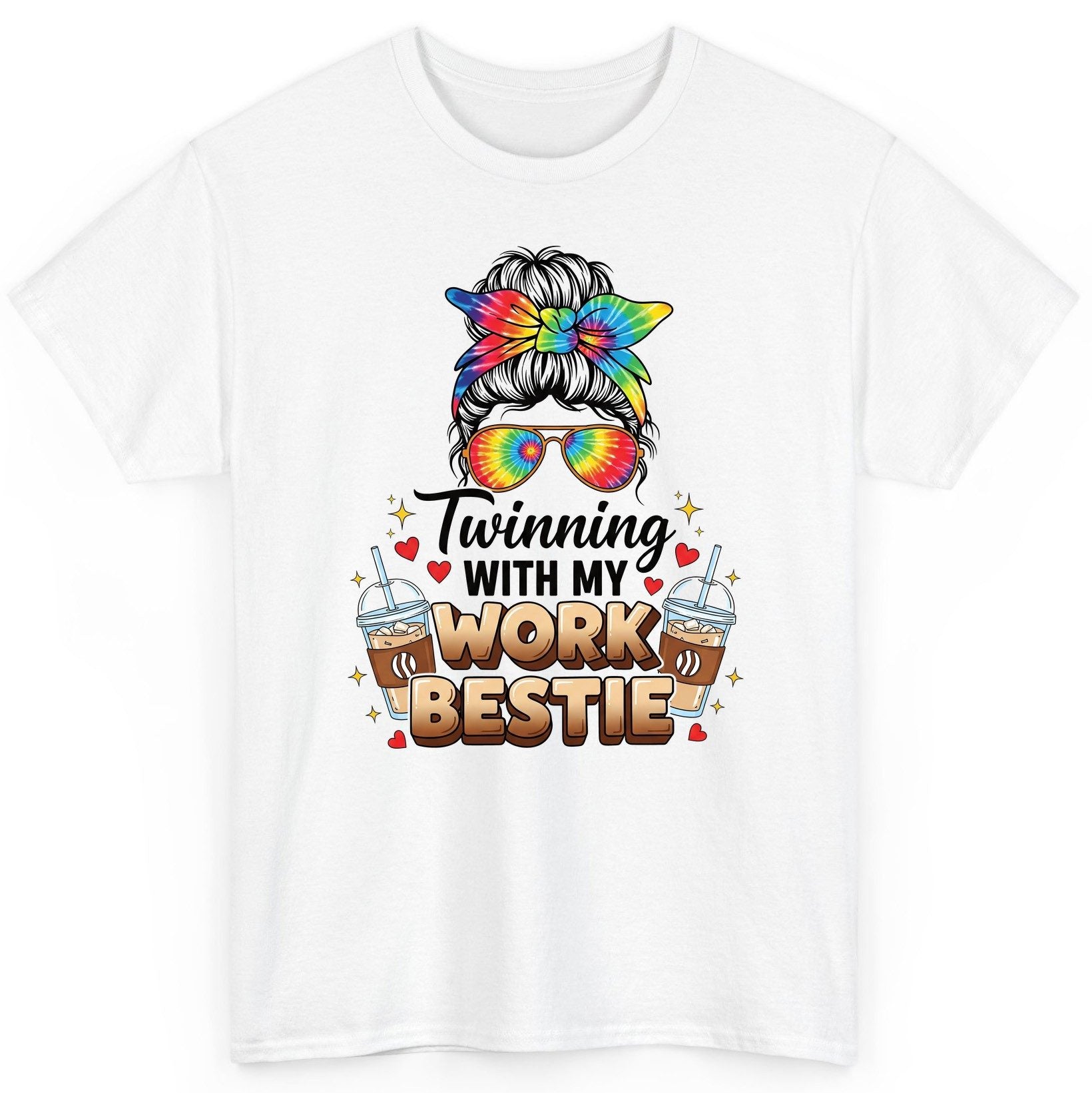 Twinning with My Work Bestie work bestie T-Shirt White product mockup