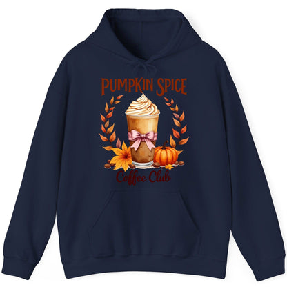 Pumpkin Spice Coffee Club pumpkin spice latte Hoodie Navy product mockup
