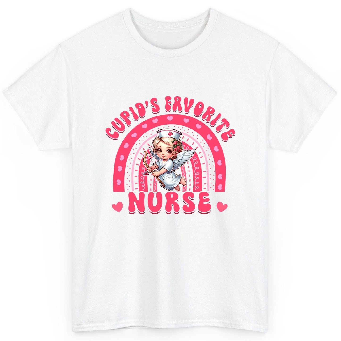 Cupid's Favorite Nurse nurse T-Shirt White product mockup