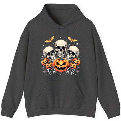 Skulls and Pumpkins Halloween Halloween Hoodie Dark Heather product mockup