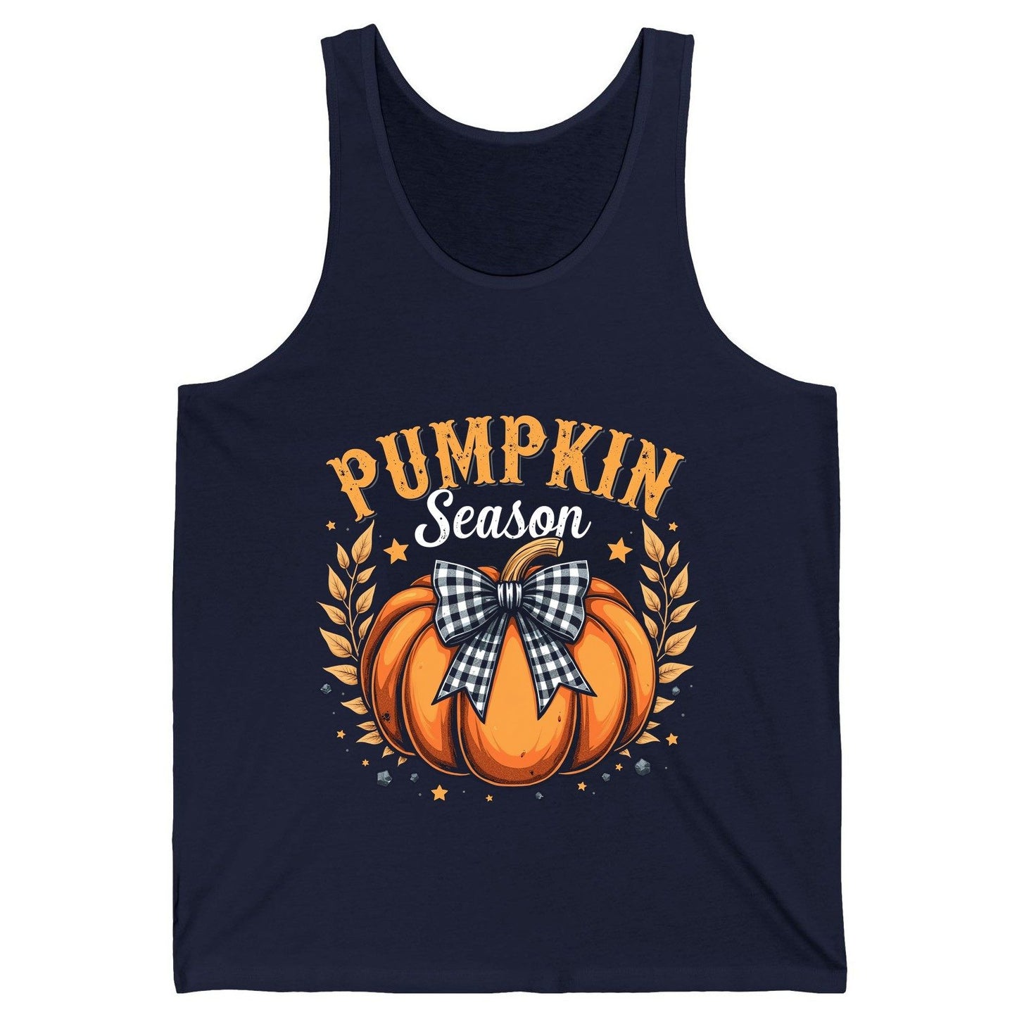 Pumpkin Season fall Tank Top Navy product mockup