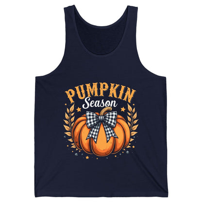 Pumpkin Season fall Tank Top Navy product mockup