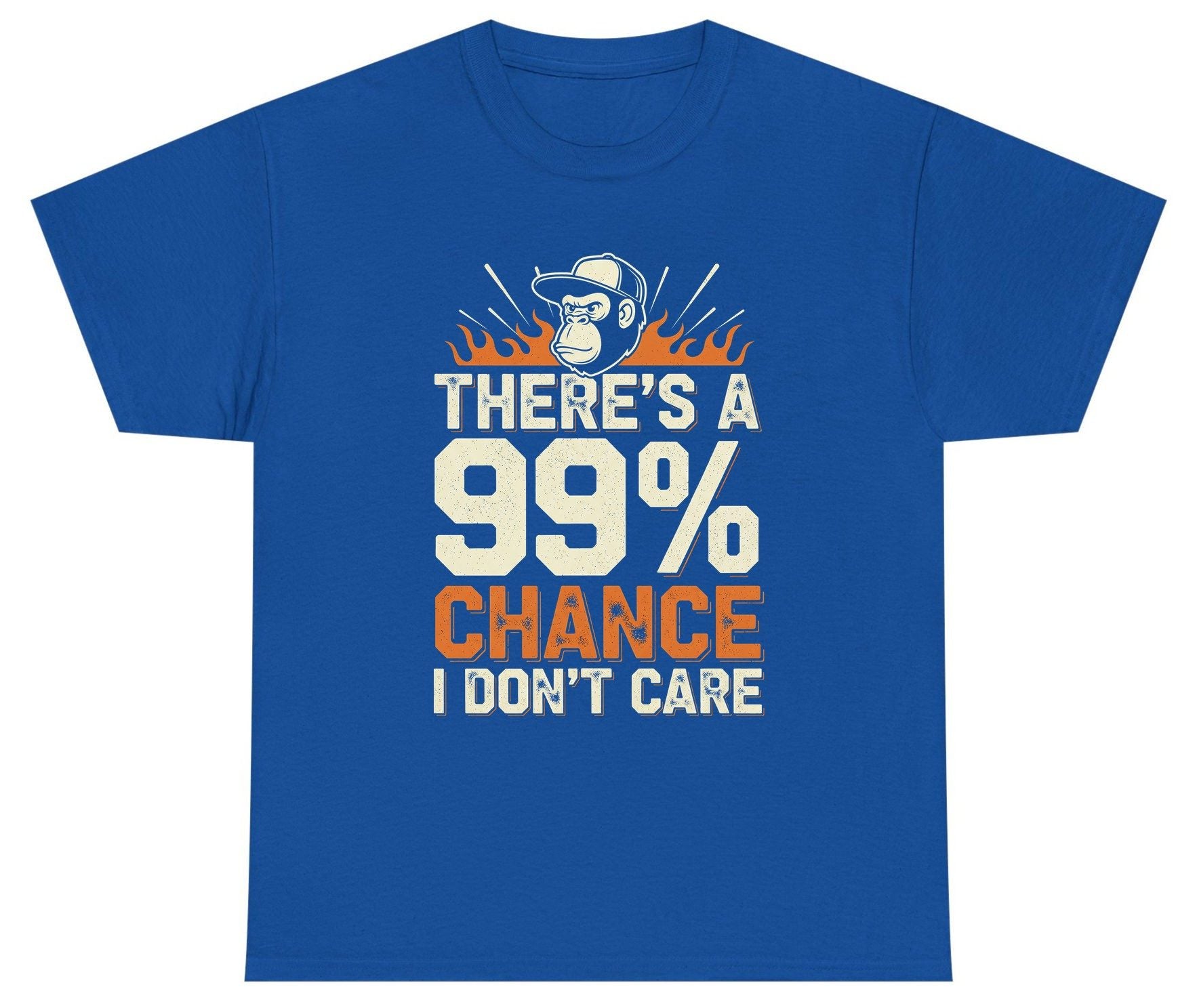 There's a 99% Chance I Don't Care sarcastic monkey Youth T-Shirt Royal product mockup