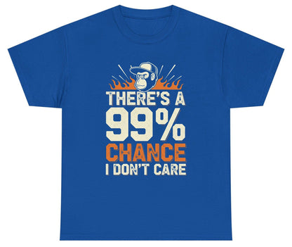 There's a 99% Chance I Don't Care sarcastic monkey Youth T-Shirt Royal product mockup