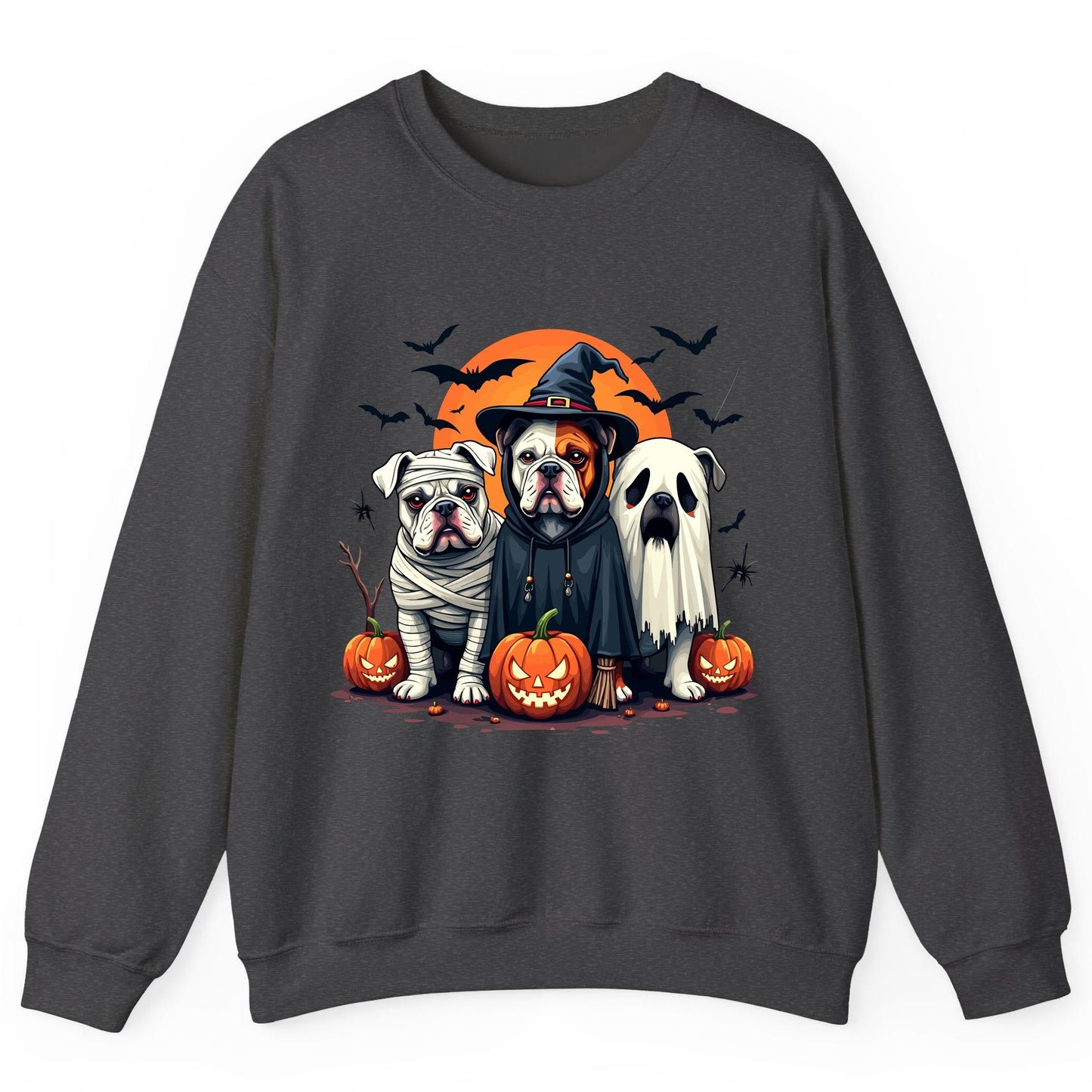Halloween Bulldogs Costumes Halloween bulldogs Sweatshirt Dark Heather product mockup