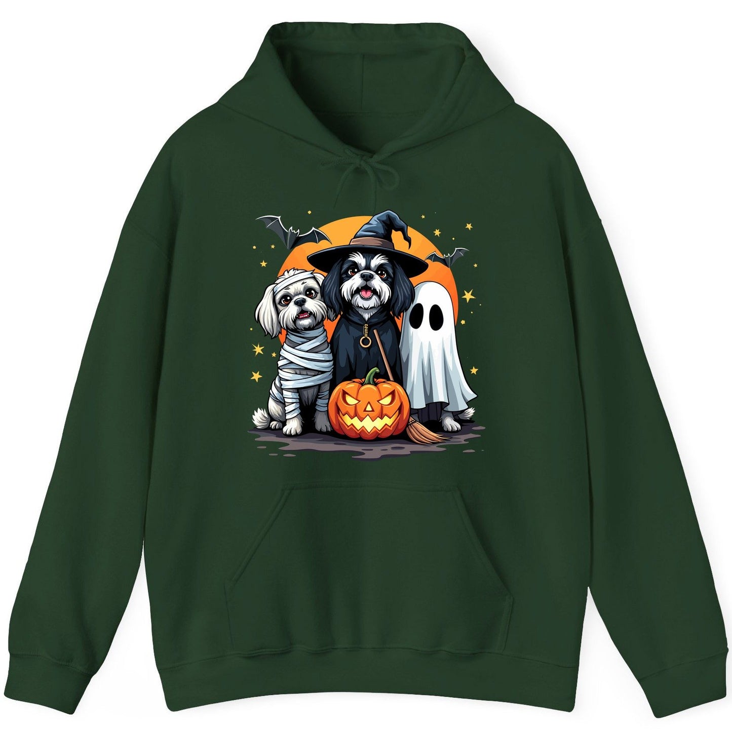 Halloween Dogs Costumes Halloween dogs Hoodie Forest Green product mockup