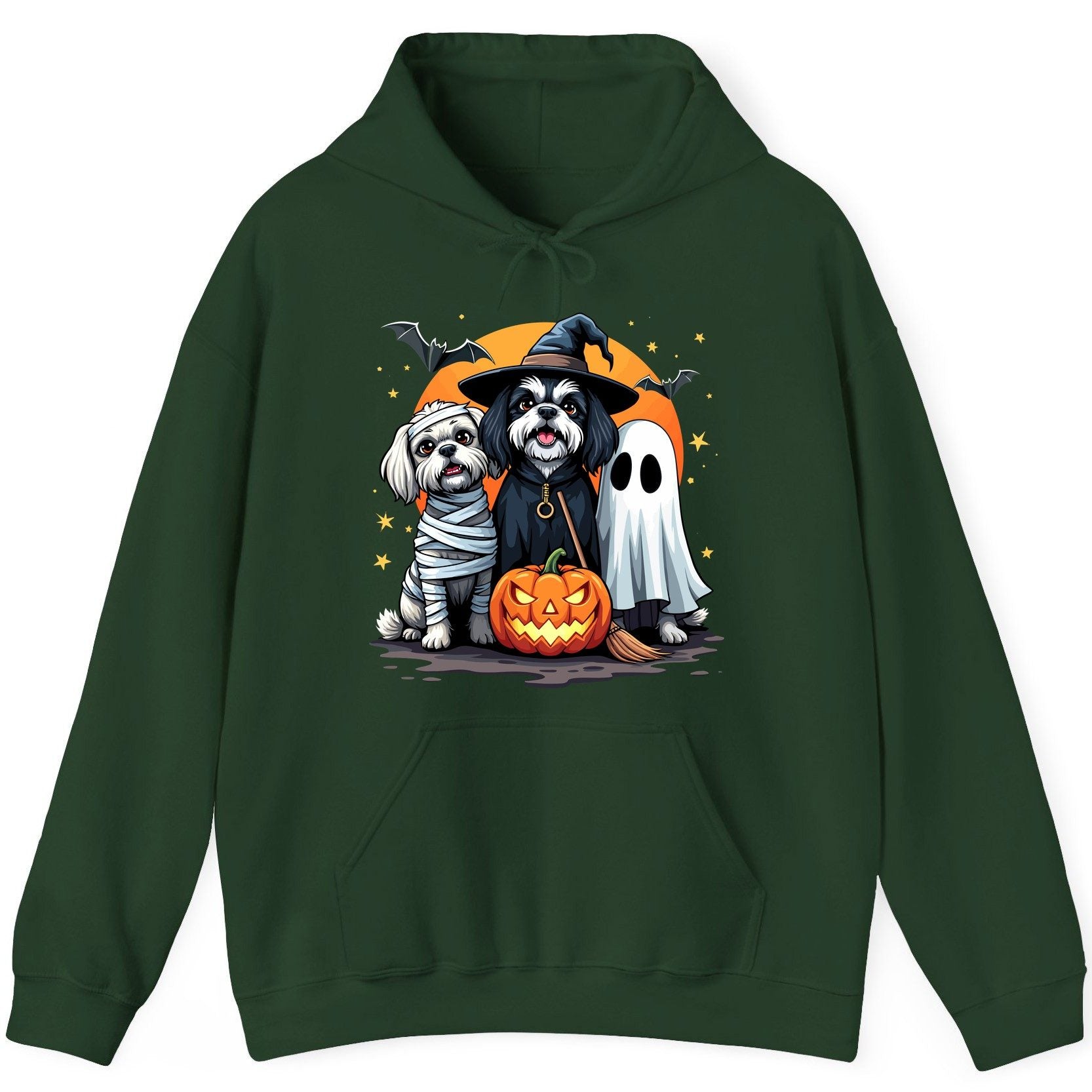 Halloween Dogs Costumes Halloween dogs Hoodie Forest Green product mockup