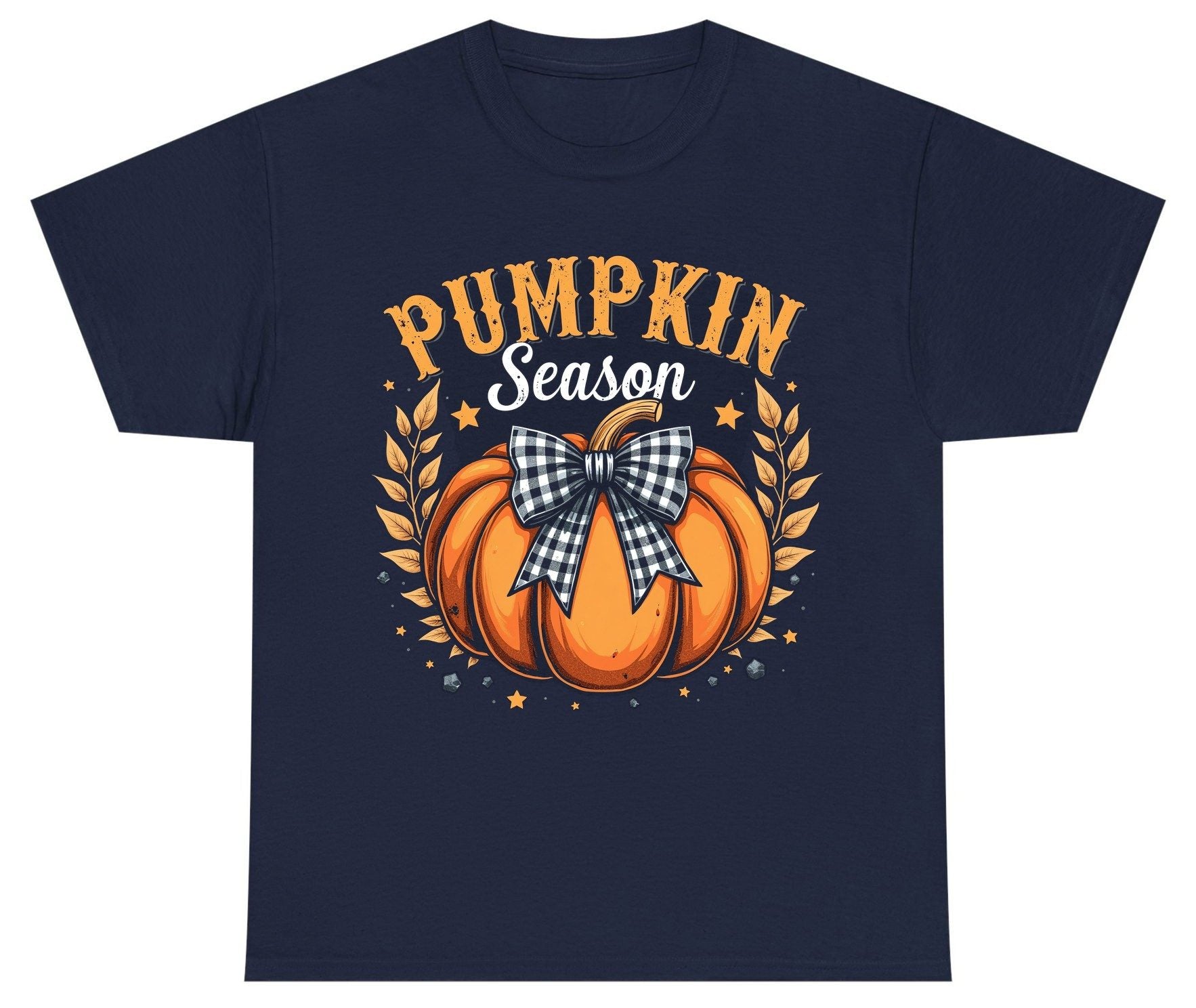 Pumpkin Season fall Youth T-Shirt Navy product mockup