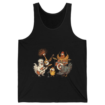 Chicken Rock Band chicken rock band Tank Top Black product mockup