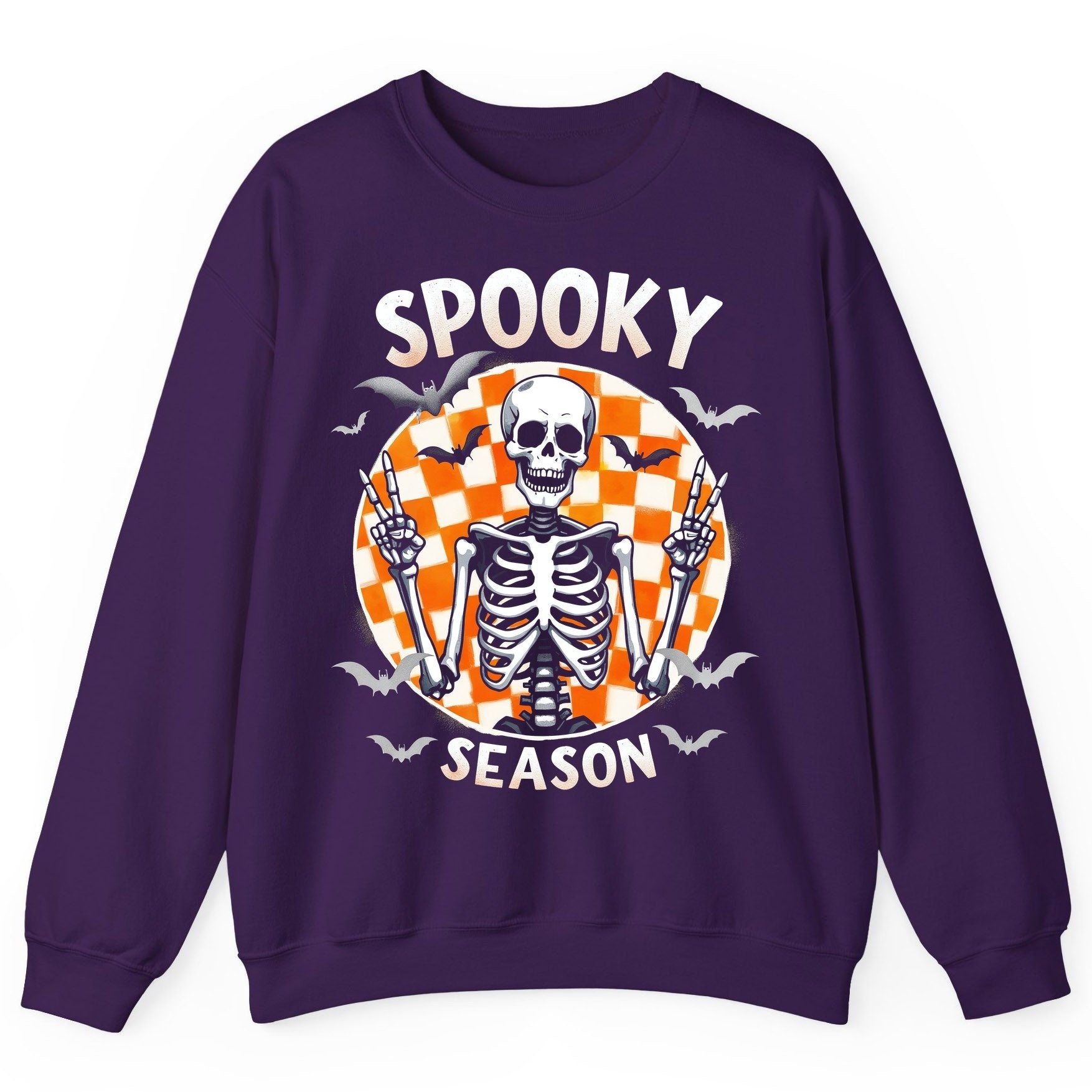 Spooky Season Halloween skeleton Sweatshirt Purple product mockup