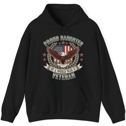 Proud Daughter of a World War Ii Veteran wwii veteran Hoodie Black product mockup