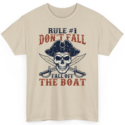 Rule 1 Don't Fall Off the Boat pirate T-Shirt Sand product mockup