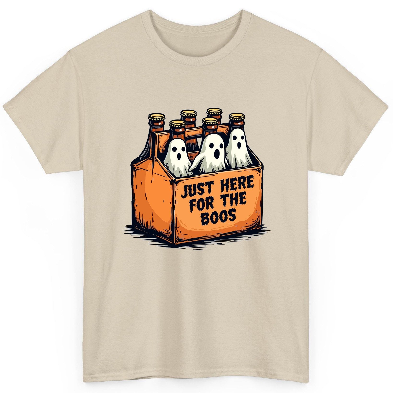 Just Here for the Boos Halloween T-Shirt Sand product mockup