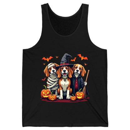Halloween Beagles Costume beagles in Halloween costumes Tank Top Black product mockup