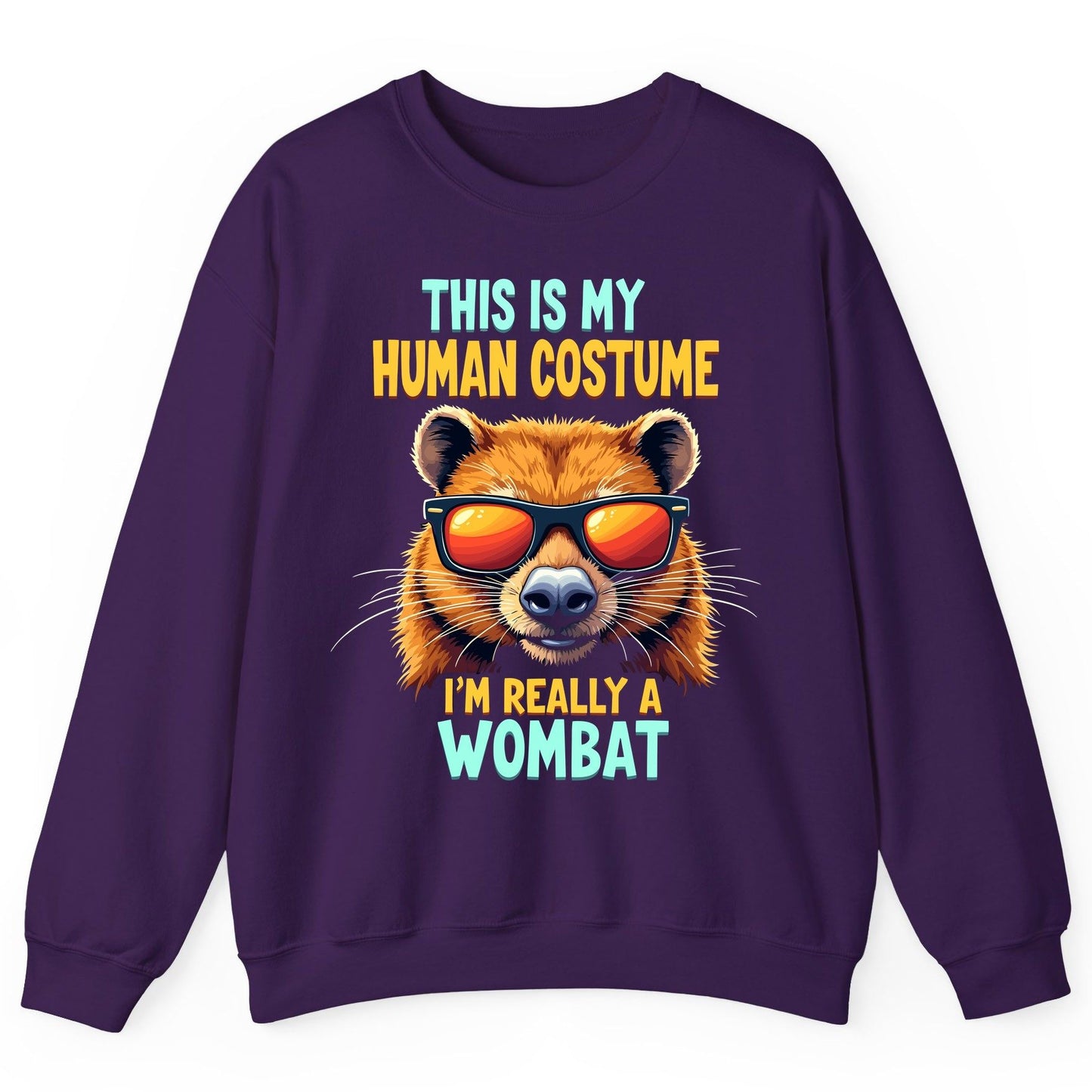 This Is My Human Costume I'm Really a Wombat wombat Sweatshirt Purple product mockup