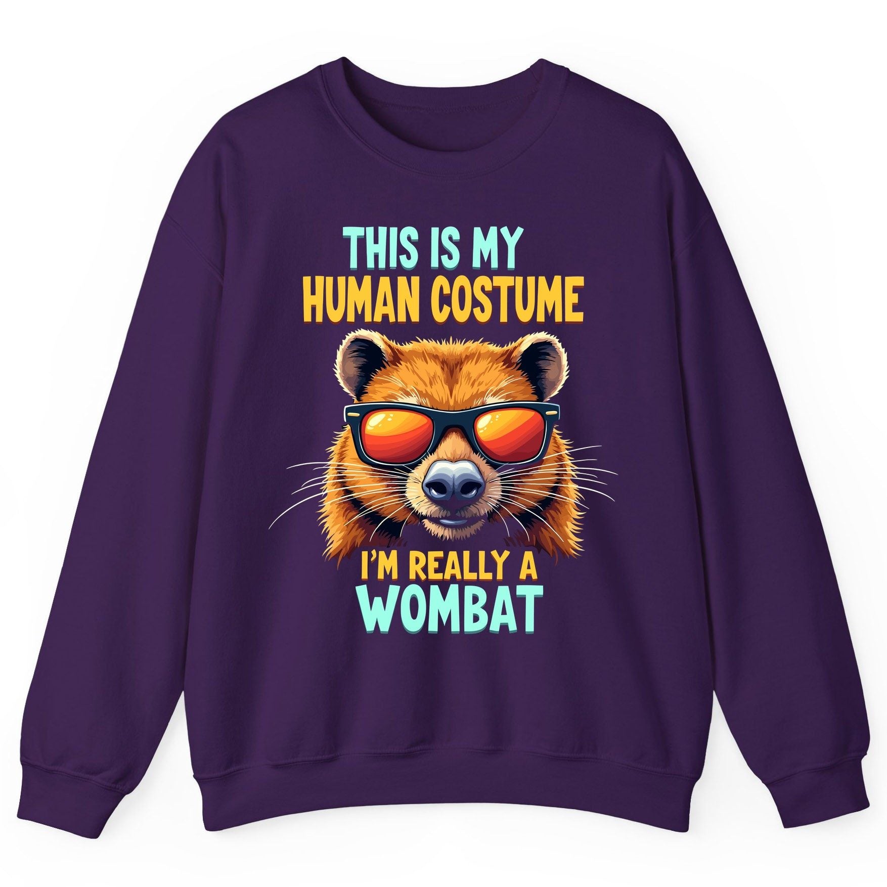 This Is My Human Costume I'm Really a Wombat wombat Sweatshirt Purple product mockup