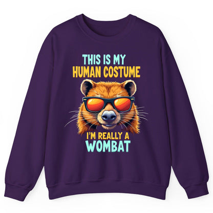 This Is My Human Costume I'm Really a Wombat wombat Sweatshirt Purple product mockup