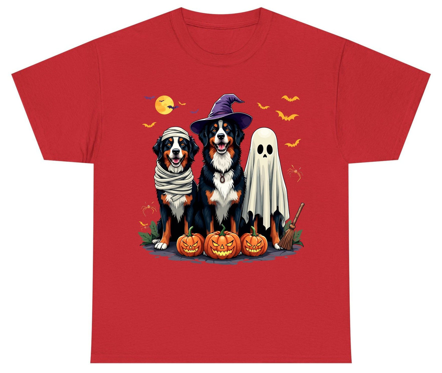 Halloween Bernese Mountain Dogs bernese mountain dog Youth T-Shirt Red product mockup