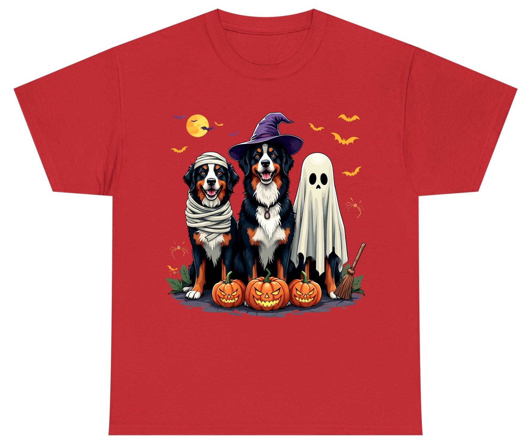 Halloween Bernese Mountain Dogs bernese mountain dog Youth T-Shirt Red product mockup