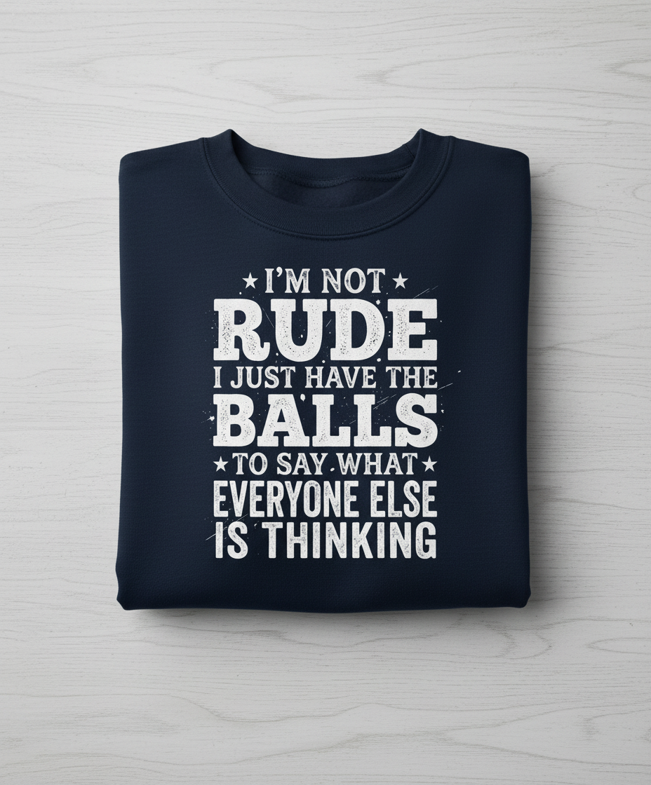 I'm Not Rude Funny Sarcastic Quote Sweatshirt - Navy