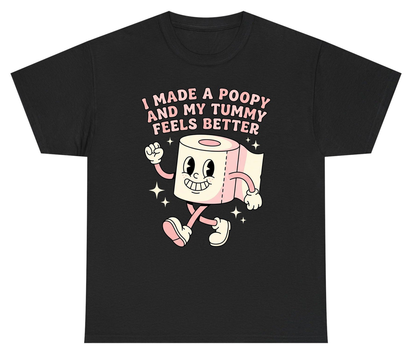 I Made a Poopy and My Tummy Feels Better funny toilet paper Youth T-Shirt Black product mockup