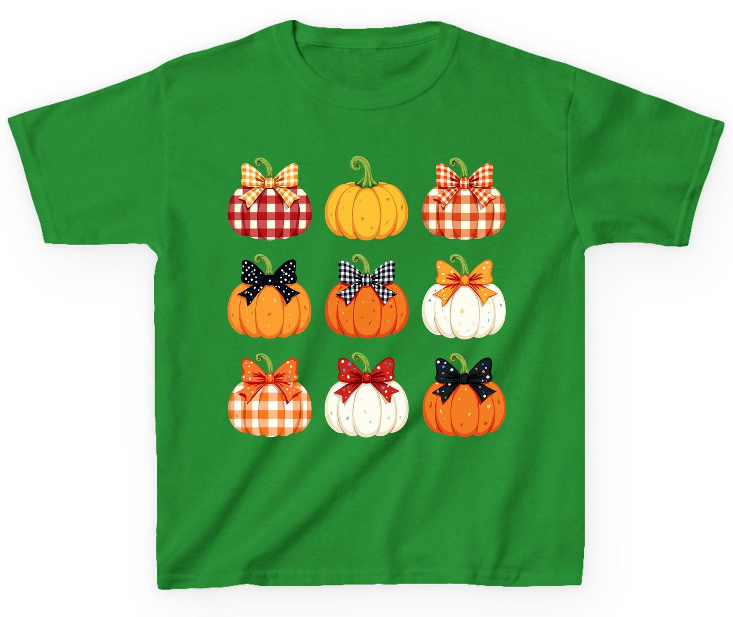 Decorative Fall Pumpkins fall pumpkins Youth T-Shirt Irish Green product mockup