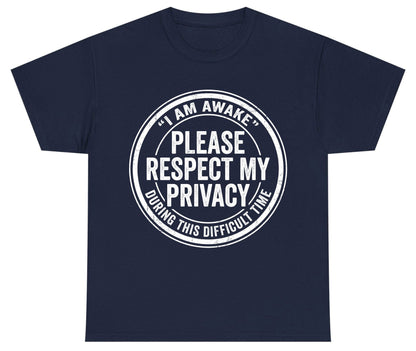 I Am Awake Please Respect My Privacy During This Difficult Time sarcastic humor Youth T-Shirt Navy product mockup