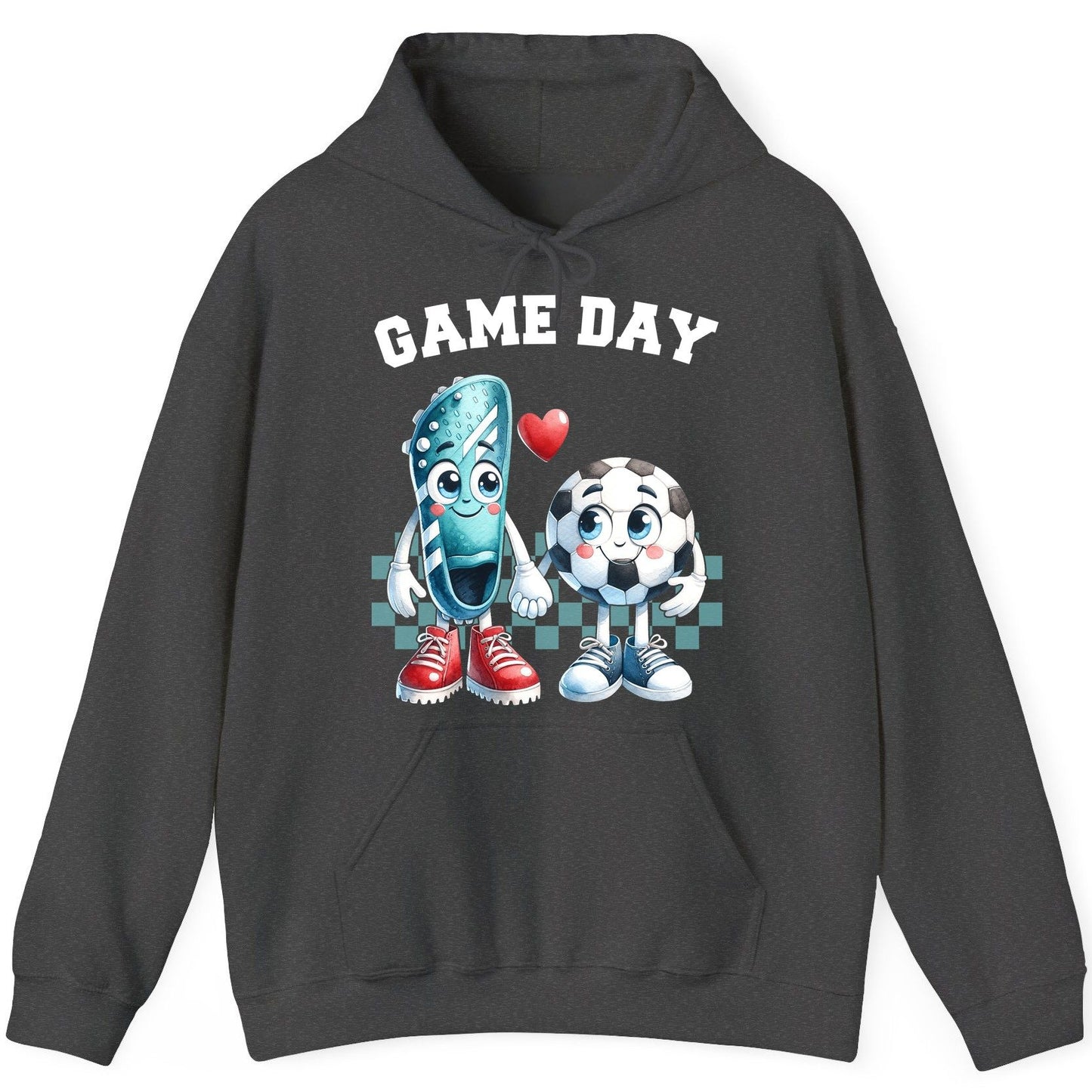 Game Day soccer Hoodie Dark Heather product mockup