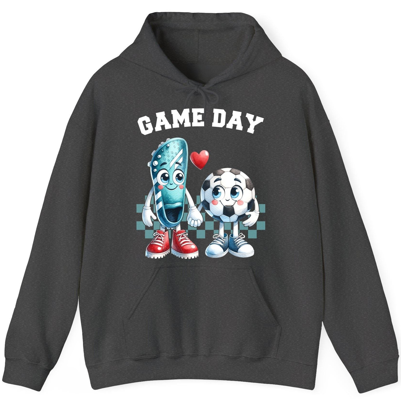 Game Day soccer Hoodie Dark Heather product mockup