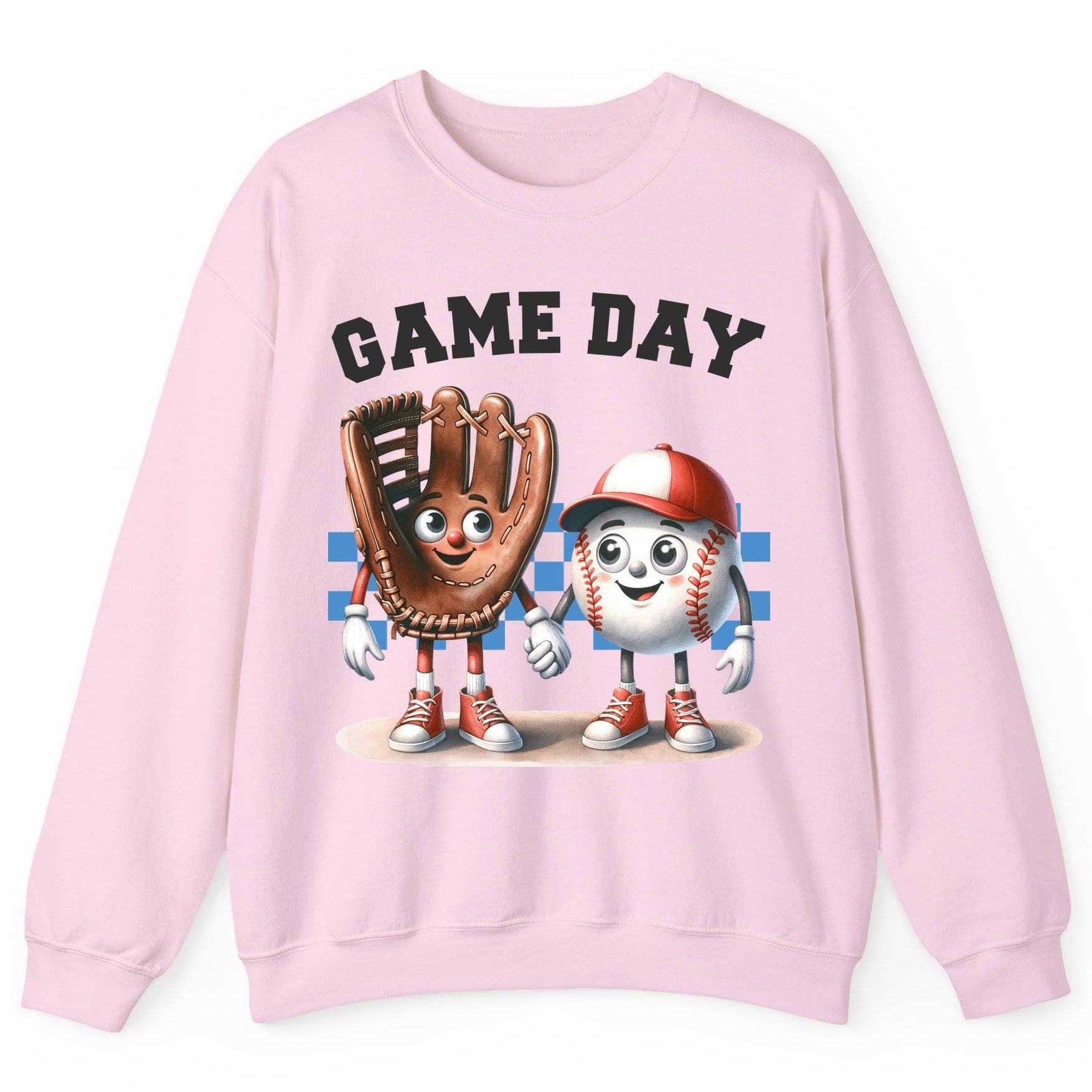 Game Day baseball Sweatshirt Light Pink product mockup