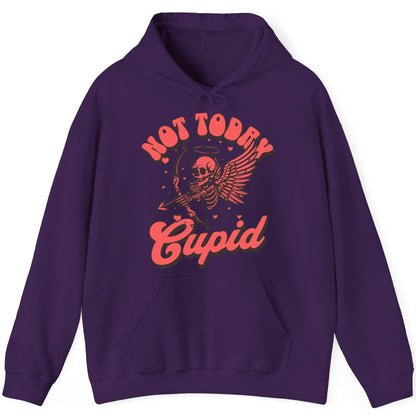 Not Today Cupid skeletal cupid Hoodie Purple product mockup