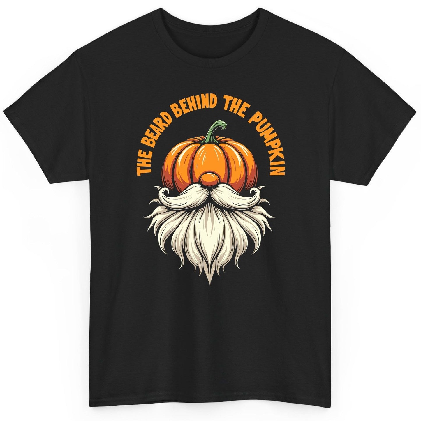 The Beard Behind the Pumpkin Halloween gnome T-Shirt Black product mockup